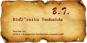 Blázsits Teobalda névjegykártya